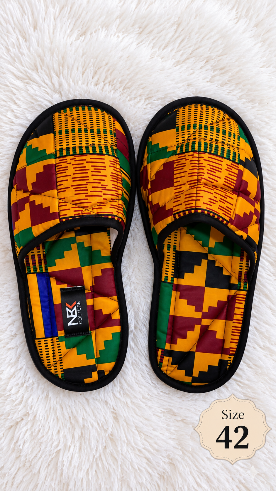 African print indoor sandals